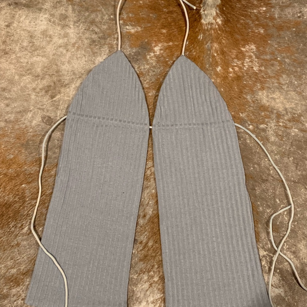 Edikted Pink and Gray Knit Halter Top